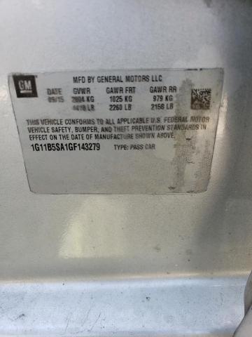 1G11B5SA1GF143279 - 2016 CHEVROLET MALIBU LIM LS SILVER photo 12