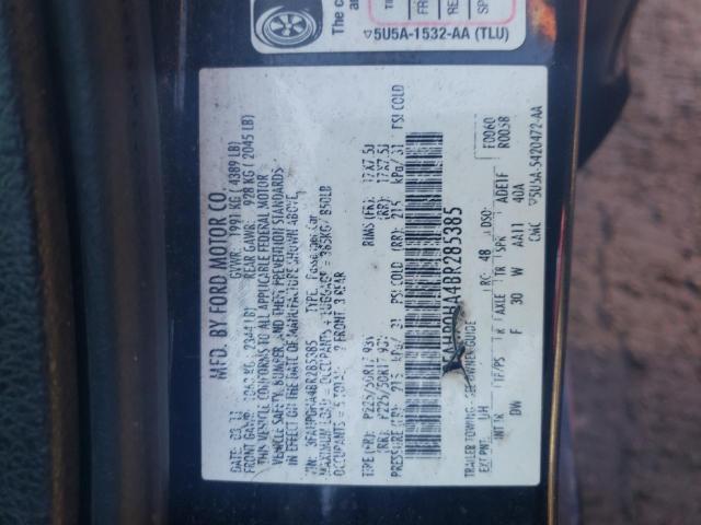 3FAHP0HA4BR285385 - 2011 FORD FUSION SE BLACK photo 12