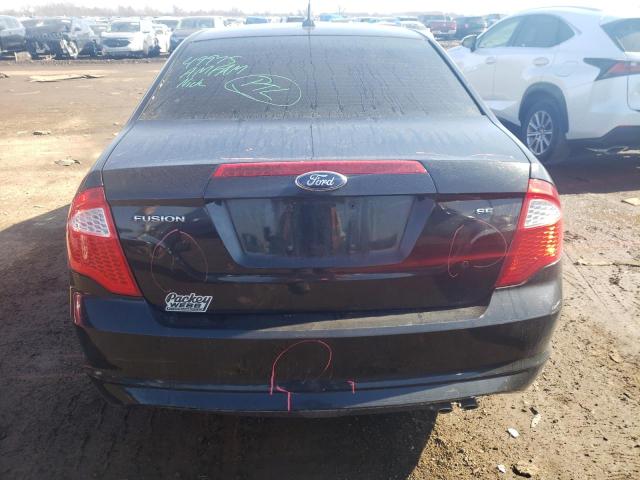 3FAHP0HA4BR285385 - 2011 FORD FUSION SE BLACK photo 6