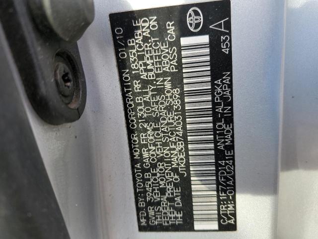 JTKDE3B74A0313898 - 2010 TOYOTA SCION TC 银色 照片 12