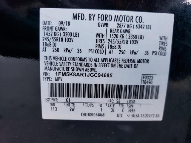 1FM5K8AR1JGC94685 - 2018 FORD EXPLORER POLICE INTERCEPTOR 黑色 照片 13