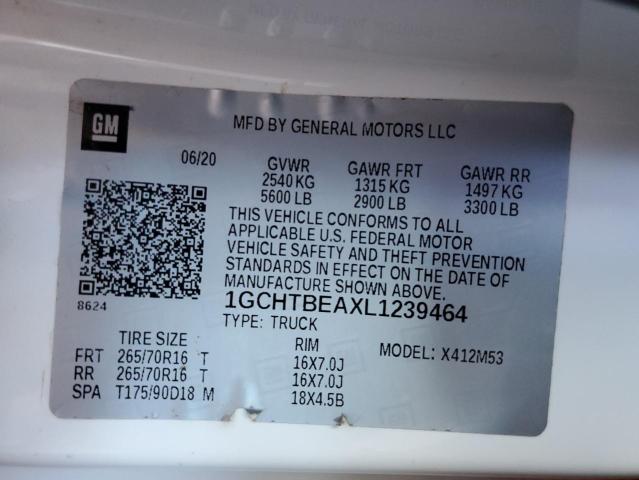 1GCHTBEAXL1239464 - 2020 CHEVROLET COLORADO WHITE photo 13