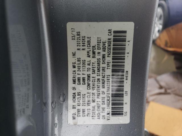 1HGCR3F87HA029875 - 2017 HONDA ACCORD EXL SILVER photo 12