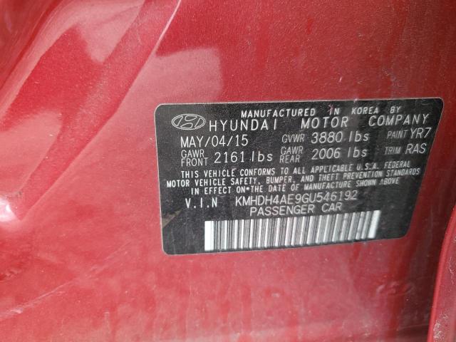 KMHDH4AE9GU546192 - 2016 HYUNDAI ELANTRA SE RED photo 13