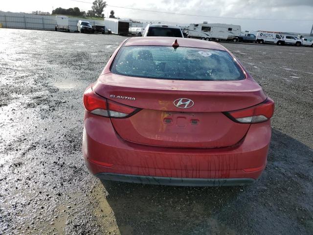 KMHDH4AE8GU511269 - 2016 HYUNDAI ELANTRA SE RED photo 6