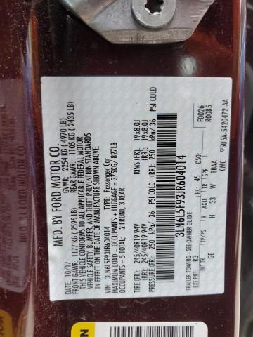 3LN6L5F93JR604014 - 2018 LINCOLN MKZ RESERVE ყავისფერი ფოტო 12