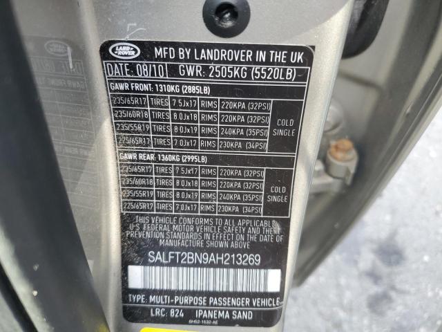 SALFT2BN9AH213269 - 2010 LAND ROVER LR2 HSE TECHNOLOGY SILVER photo 13