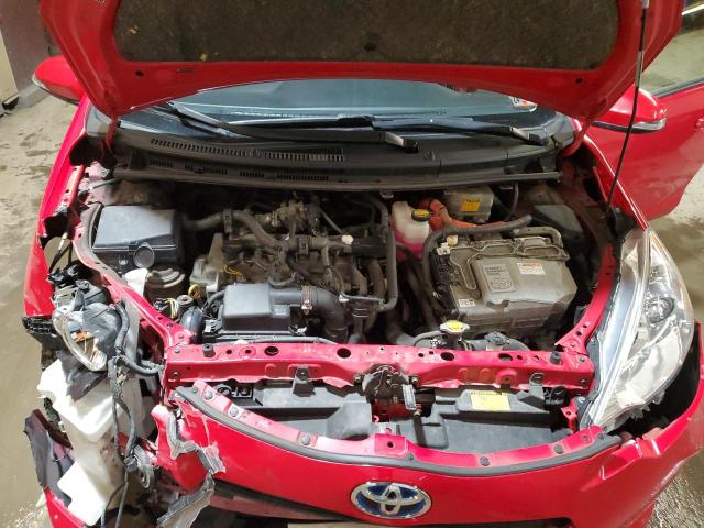 JTDKDTB36E1560953 - 2014 TOYOTA PRIUS C RED photo 11