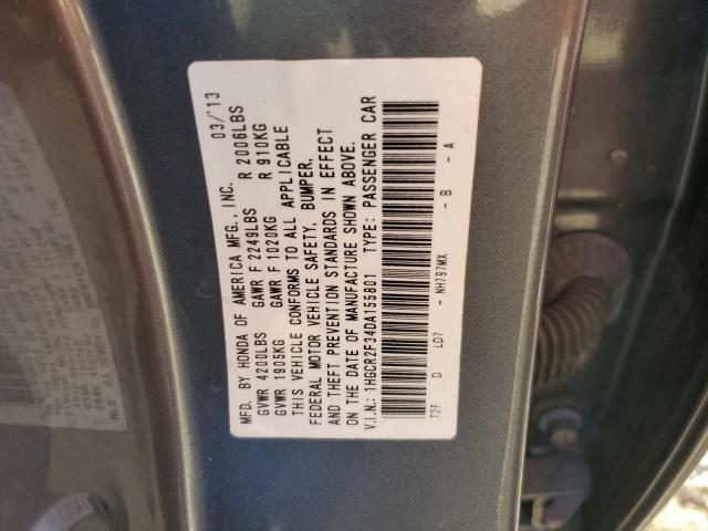 1HGCR2F34DA155801 - 2013 HONDA ACCORD LX GRAY photo 12