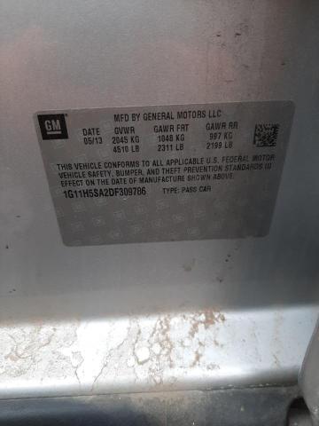 1G11H5SA2DF309786 - 2013 CHEVROLET MALIBU LTZ 银色 照片 12