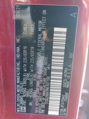 5TDGZRBH1MS107198 - 2021 TOYOTA HIGHLANDER XLE 红色 照片 13