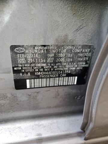 KMHDH4AE6EU141484 - 2014 HYUNDAI ELANTRA SE GRAY photo 13