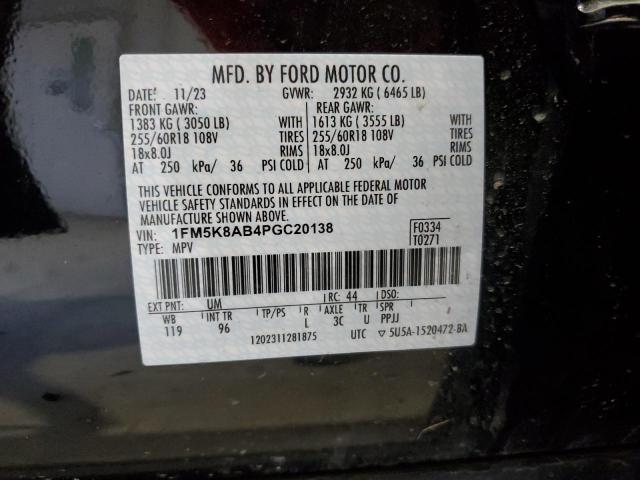 1FM5K8AB4PGC20138 - 2023 FORD EXPLORER POLICE INTERCEPTOR Noir photo 13