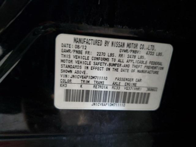 JN1CV6AP1DM711110 - 2013 INFINITI G37 BASE BLACK photo 12