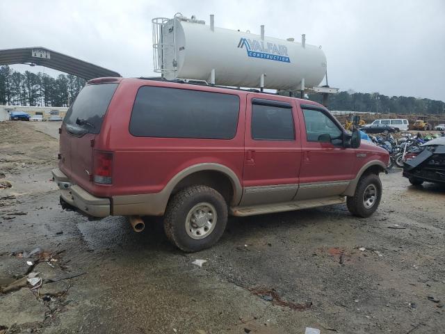 1FMNU43S62ED08922 - 2002 FORD EXCURSION LIMITED RED photo 3