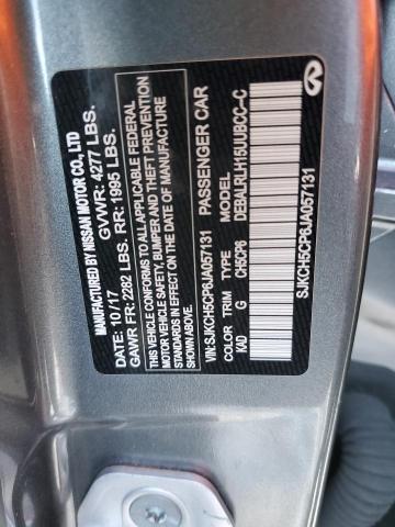 SJKCH5CP6JA057131 - 2018 INFINITI QX30 BASE GRAY photo 13