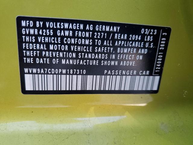 WVW9A7CD0PW187310 - 2023 VOLKSWAGEN GTI 40TH ANNIVERSARY YELLOW photo 13