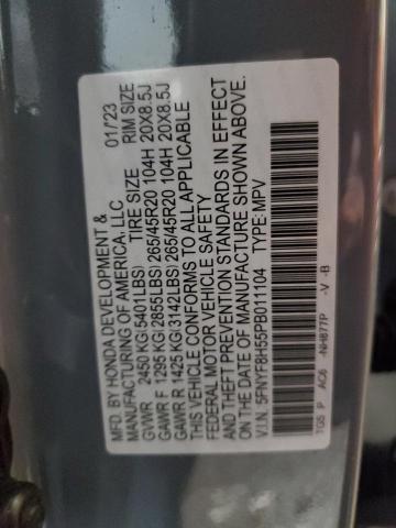 5FNYF8H55PB011104 - 2023 HONDA PASSPORT EXL Серый фото 13