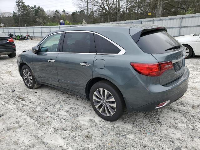5FRYD3H48FB005200 - 2015 ACURA MDX TECHNOLOGY TEAL photo 2