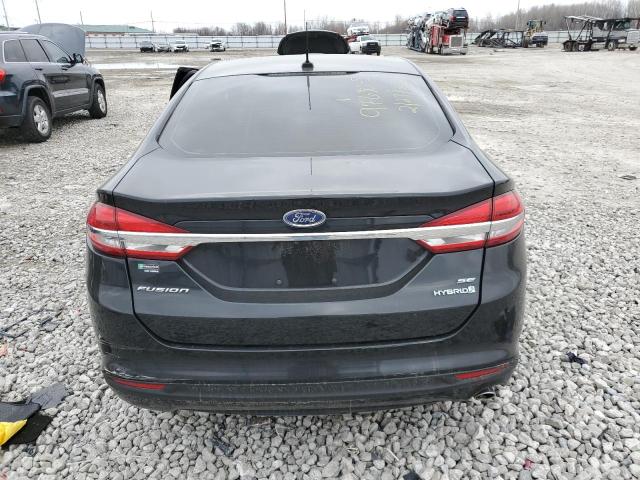 3FA6P0LU8JR269679 - 2018 FORD FUSION SE HYBRID BLACK photo 6