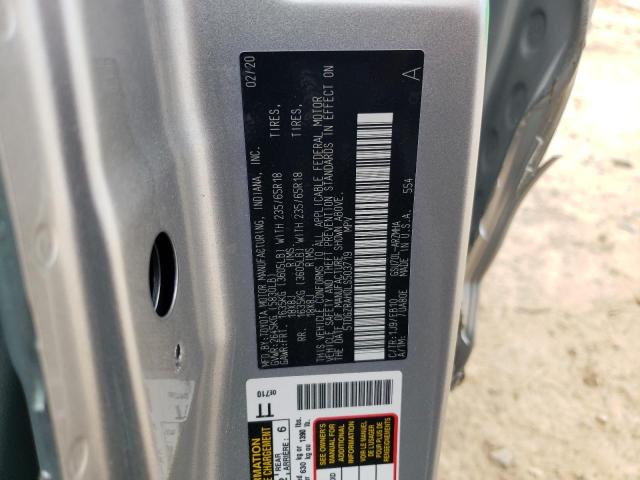 5TDGZRAH0LS503719 - 2020 TOYOTA HIGHLANDER XLE SILVER photo 13