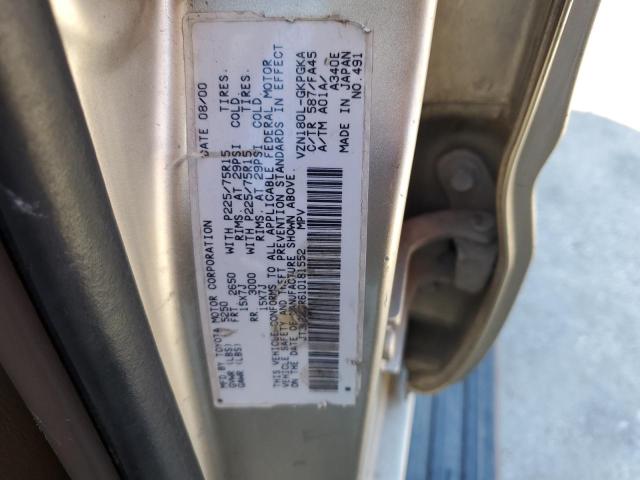 JT3GN86R610181552 - 2001 TOYOTA 4RUNNER SR5 银色 照片 12