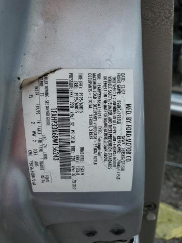 1FAHP33N68W156243 - 2008 FORD FOCUS SE SILVER photo 12