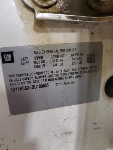 1G11H5SA6DU109005 - 2013 CHEVROLET MALIBU LTZ 白色 照片 12