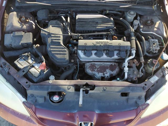 2HGES25884H630491 - 2004 HONDA CIVIC EX BURGUNDY photo 11