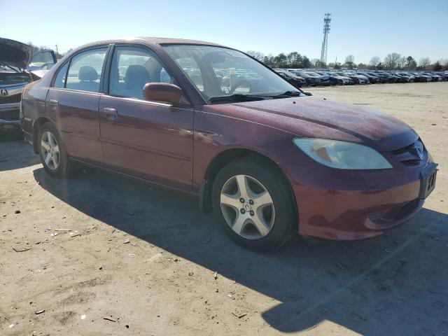 2HGES25884H630491 - 2004 HONDA CIVIC EX BURGUNDY photo 4