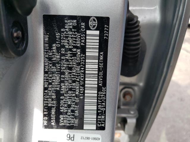 4T4BF1FKXFR473252 - 2015 TOYOTA CAMRY LE SILVER photo 12