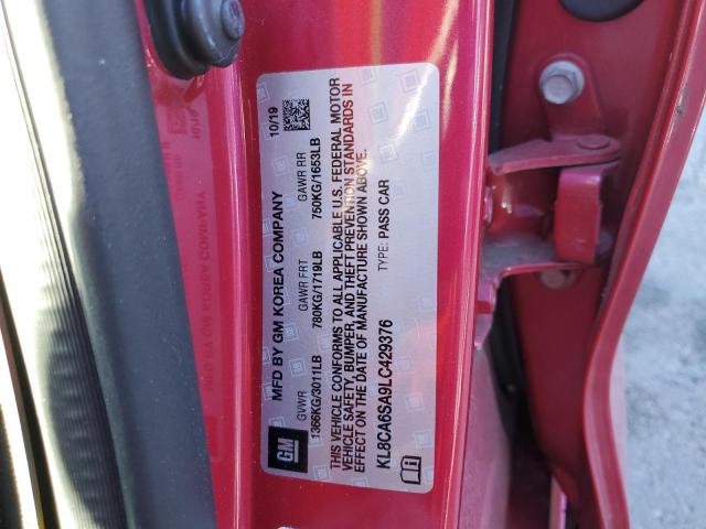 KL8CA6SA9LC429376 - 2020 CHEVROLET SPARK LS RED photo 12