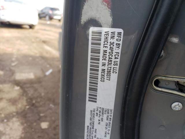 3C4PDCAB3LT280377 - 2020 DODGE JOURNEY SE GRAY photo 12