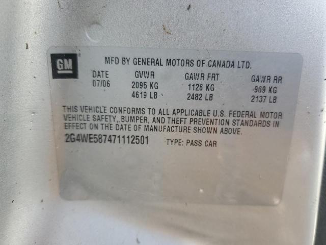 2G4WE587471112501 - 2007 BUICK LACROSSE CXS Gümüş foto 12