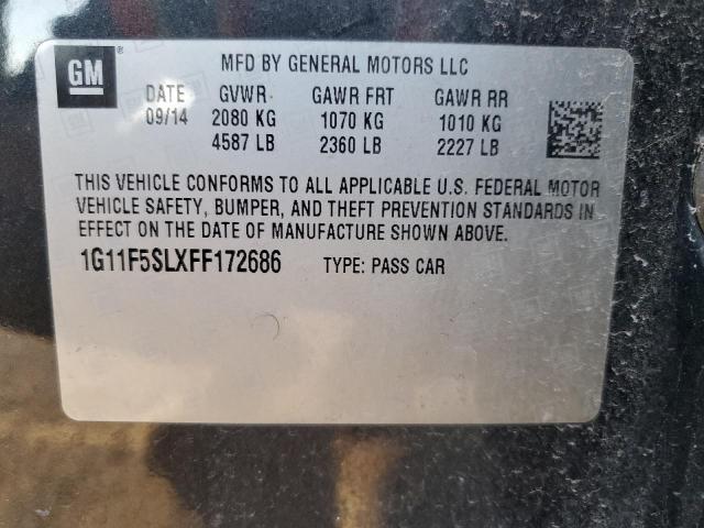 1G11F5SLXFF172686 - 2015 CHEVROLET MALIBU LTZ გრაფიტი ფოტო 12