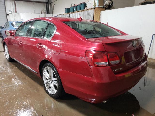 JTHBC96S885015629 - 2008 LEXUS GS 450H RED photo 2