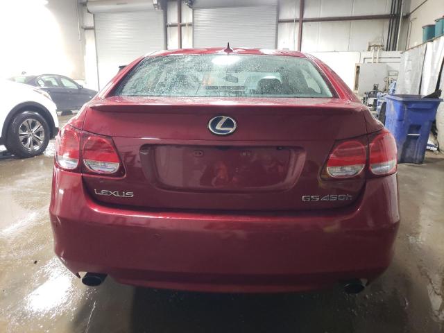 JTHBC96S885015629 - 2008 LEXUS GS 450H RED photo 6