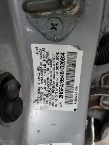 2HGFA16548H326814 - 2008 HONDA CIVIC LX SILVER photo 12