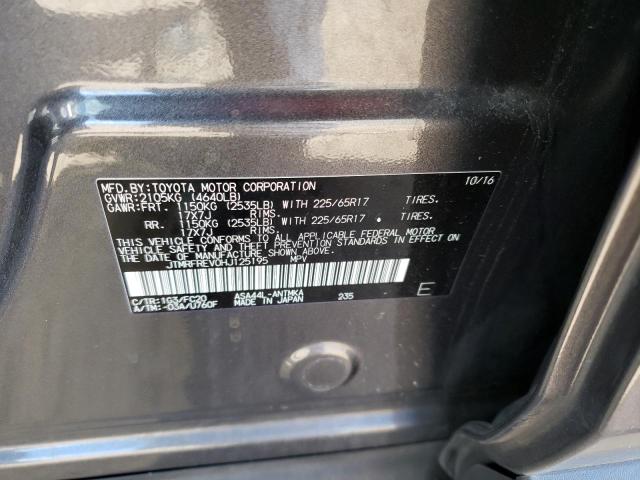 JTMRFREV0HJ125195 - 2017 TOYOTA RAV4 XLE GRAY photo 13