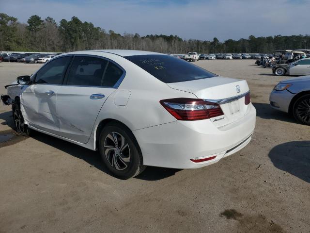 1HGCR2F31HA120574 - 2017 HONDA ACCORD LX WHITE photo 2