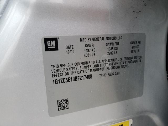 1G1ZC5E10BF217408 - 2011 CHEVROLET MALIBU 1LT 银色 照片 13