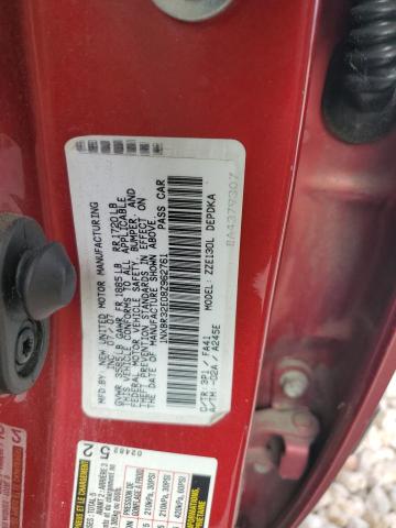 1NXBR32E08Z962761 - 2008 TOYOTA COROLLA CE RED photo 12