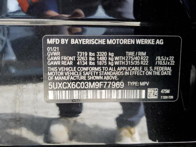 5UXCX6C03M9F77969 - 2021 BMW X7 M50I BLACK photo 13