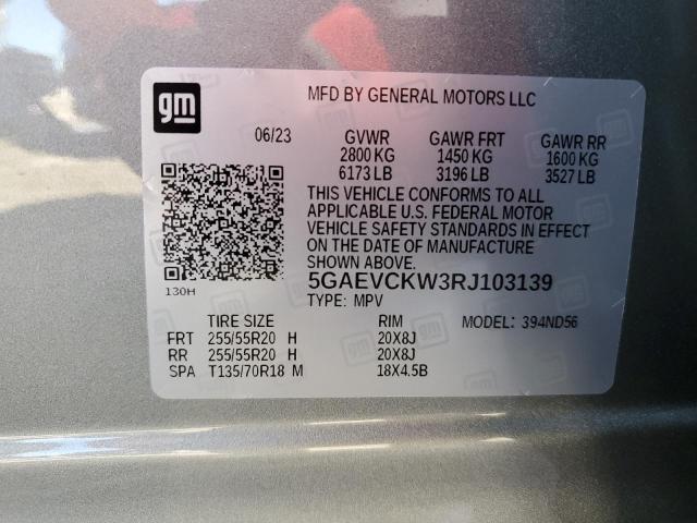 5GAEVCKW3RJ103139 - 2024 BUICK ENCLAVE AVENIR GRAY photo 14