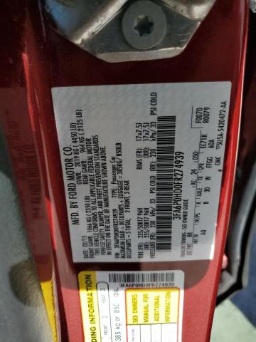 3FA6P0HD0FR274939 - 2015 FORD FUSION SE RED photo 13