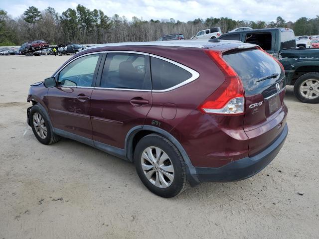 5J6RM3H70DL028765 - 2013 HONDA CR-V EXL BURGUNDY photo 2