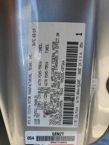 5TFRX5GN7KX149596 - 2019 TOYOTA TACOMA ACCESS CAB ვერცხლისფერი ფოტო 13