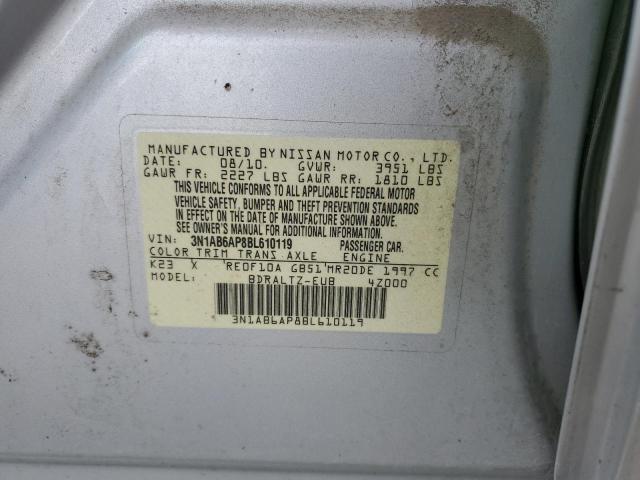 3N1AB6AP8BL610119 - 2011 NISSAN SENTRA 2.0 SILVER photo 12