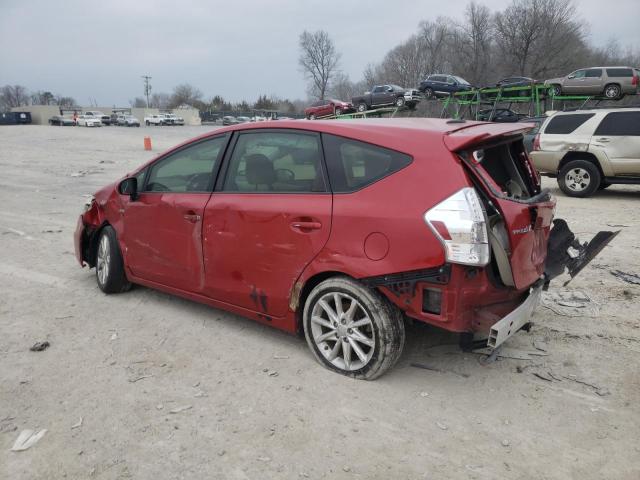 JTDZN3EUXD3275482 - 2013 TOYOTA PRIUS V RED photo 2