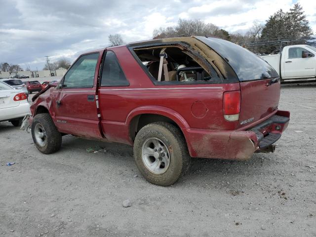 1GNCT18W5YK143021 - 2000 CHEVROLET BLAZER RED photo 2